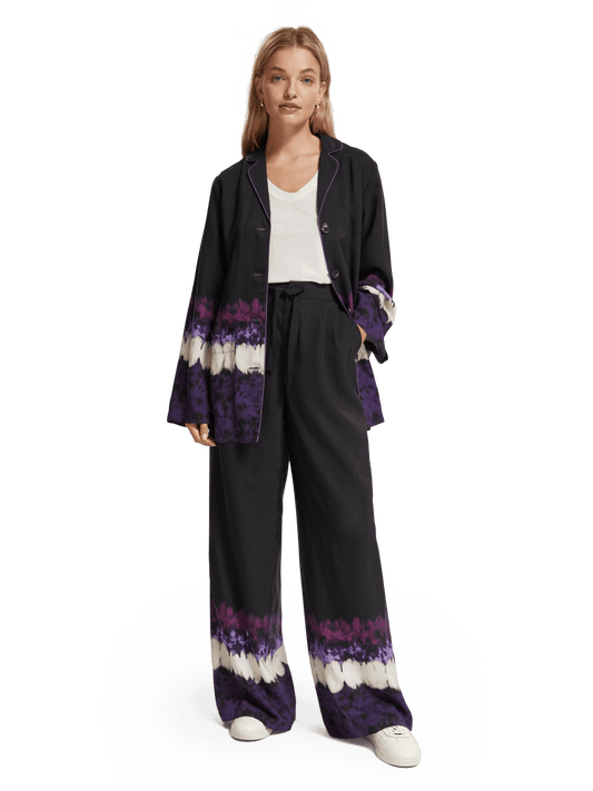 Pyjama blazer with stripes and immersion dyeing